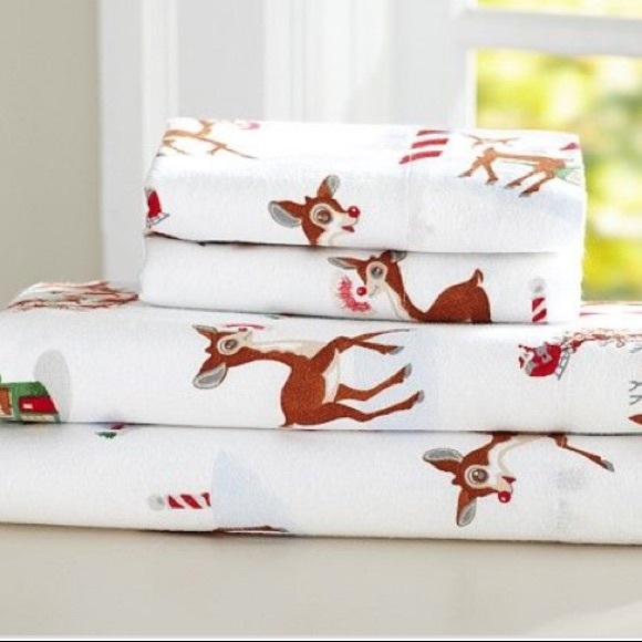 BNWT 🎄 Pottery Barn, Rudolph Flannel Sheets,🦌Tw… - Picture 2 of 6
